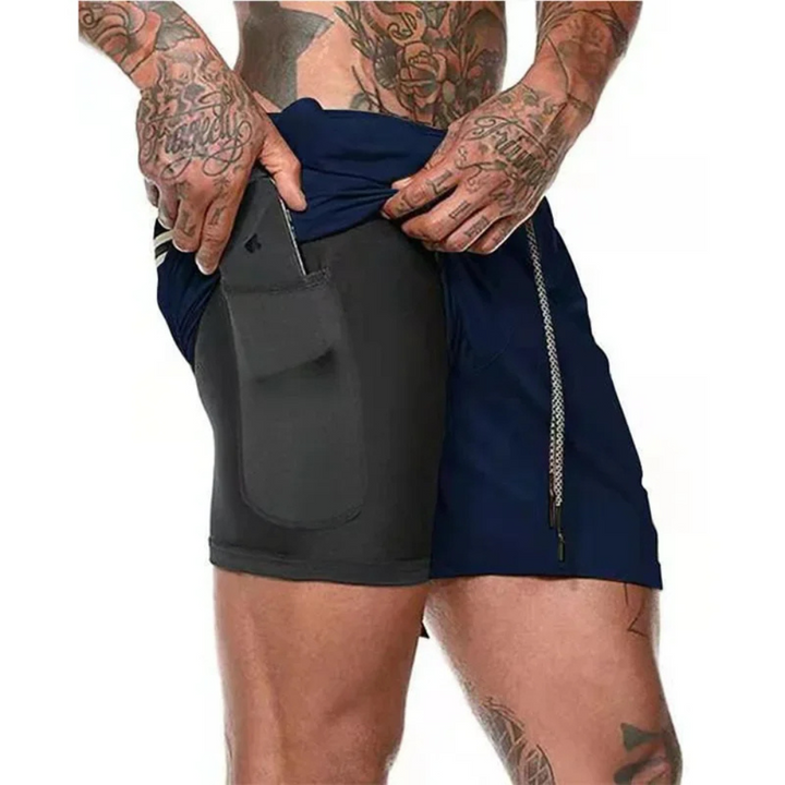 2-in-1 Miesten Urheilushortsit