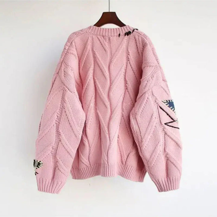 Neulottu V-paita Cardigan naisille
