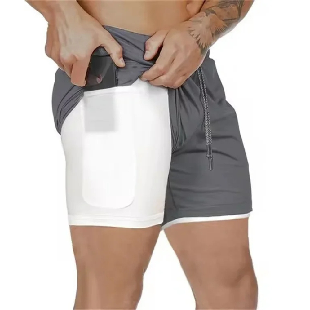 2-in-1 Miesten Urheilushortsit