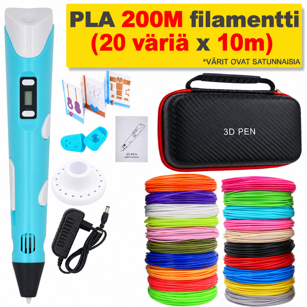 Tee itse -3D-tulostuskynä 200 m PLA-filamenttia, lahja lapsille