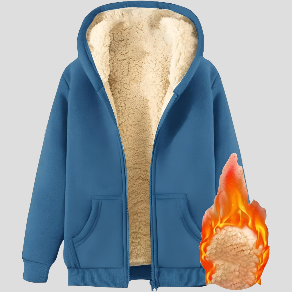 Lämpö fleece-vuorattu talvi huppari takki miehille