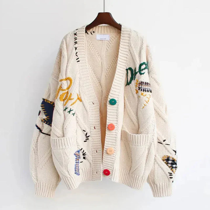 Neulottu V-paita Cardigan naisille