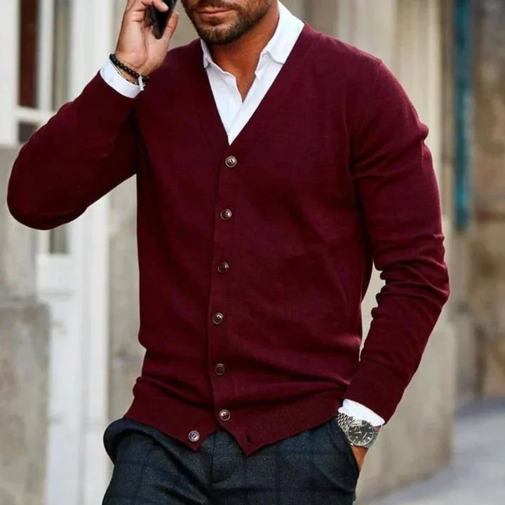 Puuvillainen miesten cardigan rentoon tyyliin