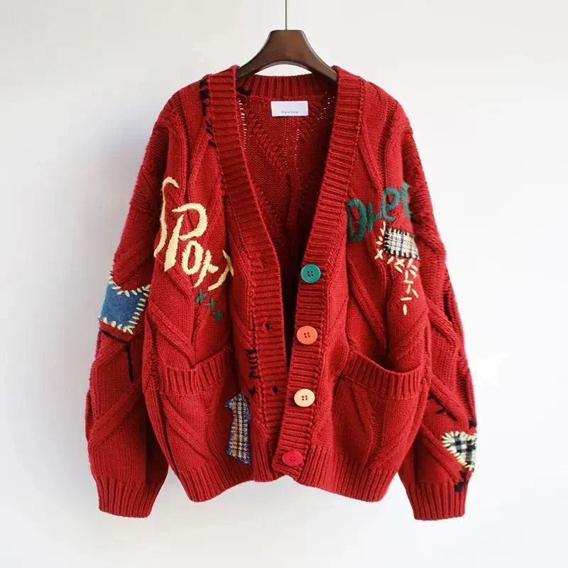 Neulottu V-paita Cardigan naisille