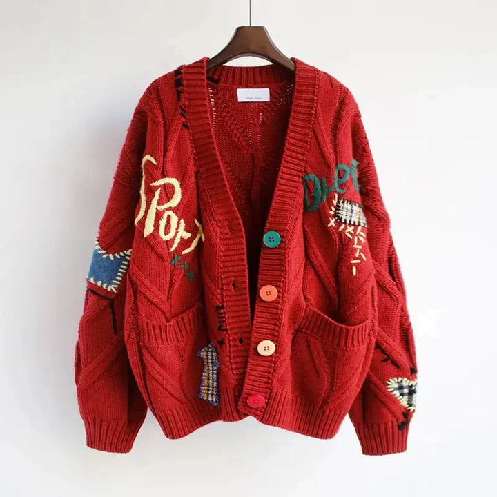 Neulottu V-paita Cardigan naisille