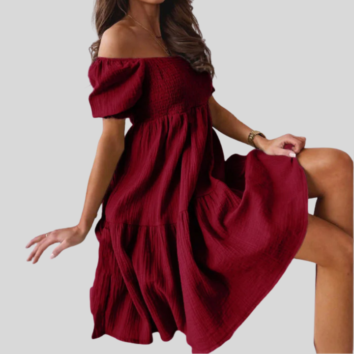 Elegantti Yksi-Olkaimen Mini Mekko Kesäksi
