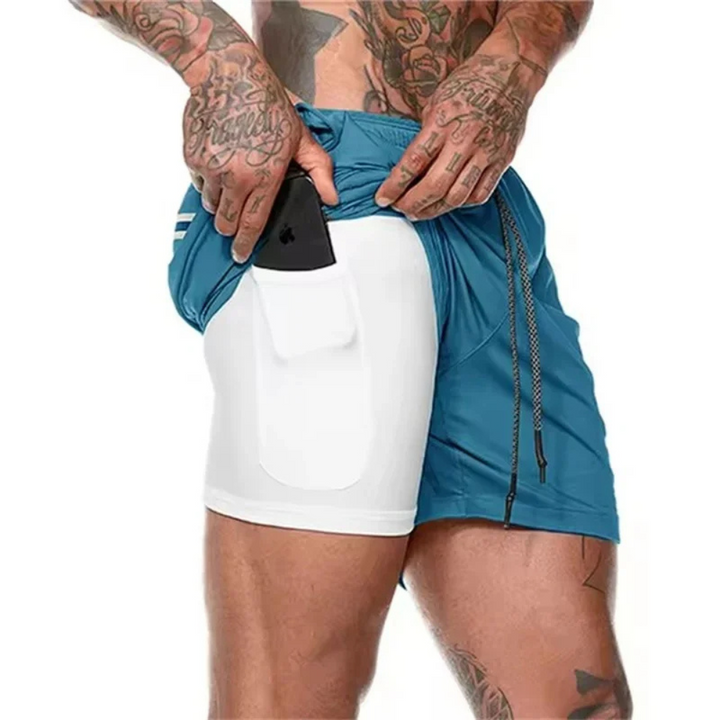 2-in-1 Miesten Urheilushortsit