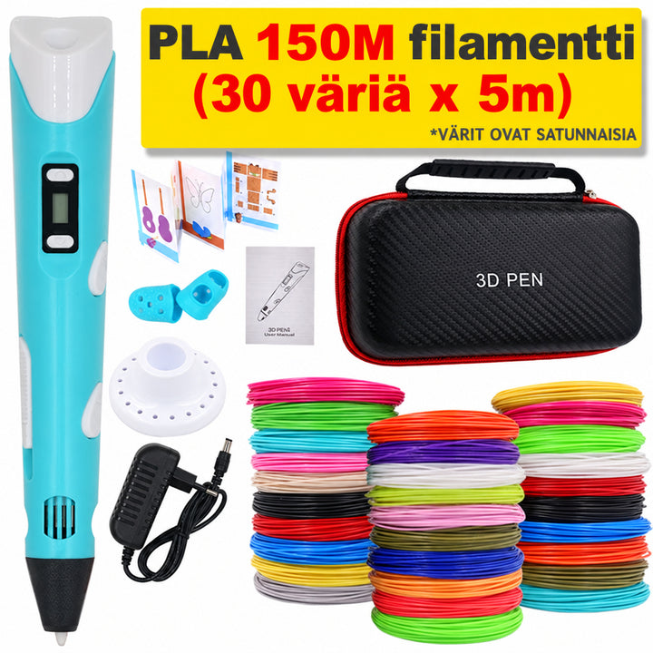 Tee itse -3D-tulostuskynä 200 m PLA-filamenttia, lahja lapsille