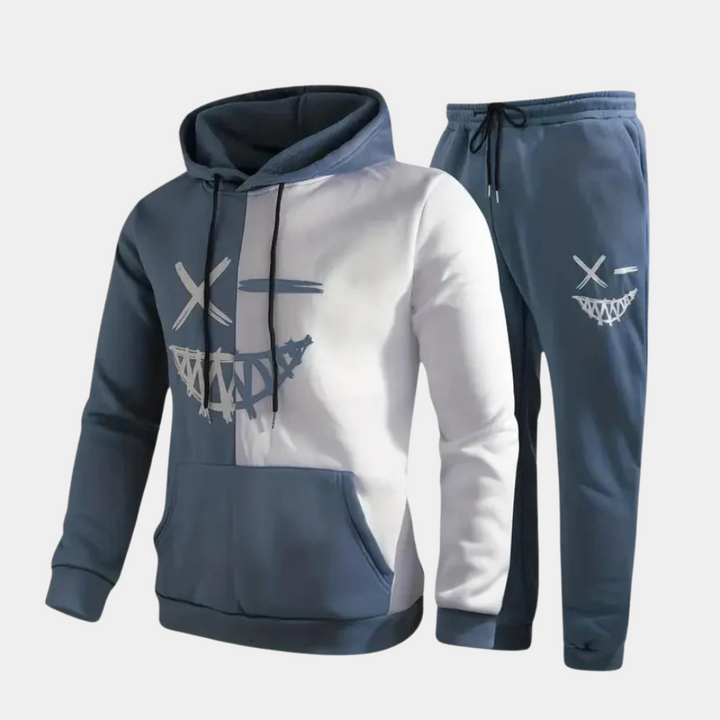 Graafinen Huppari & Jogger Setti Miehille