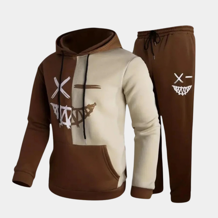 Graafinen Huppari & Jogger Setti Miehille