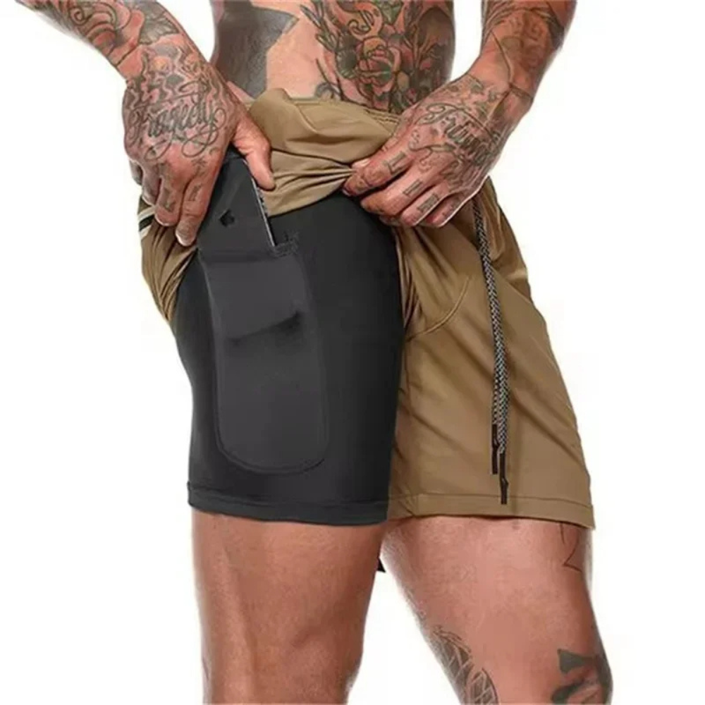 2-in-1 Miesten Urheilushortsit