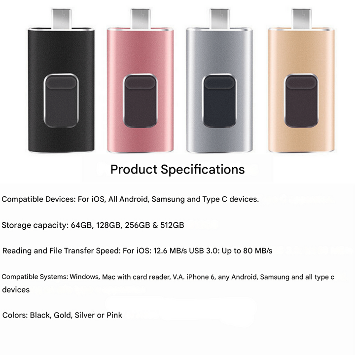 4-in-1 USB-muistitikku kaikille laitteille - DataFlex