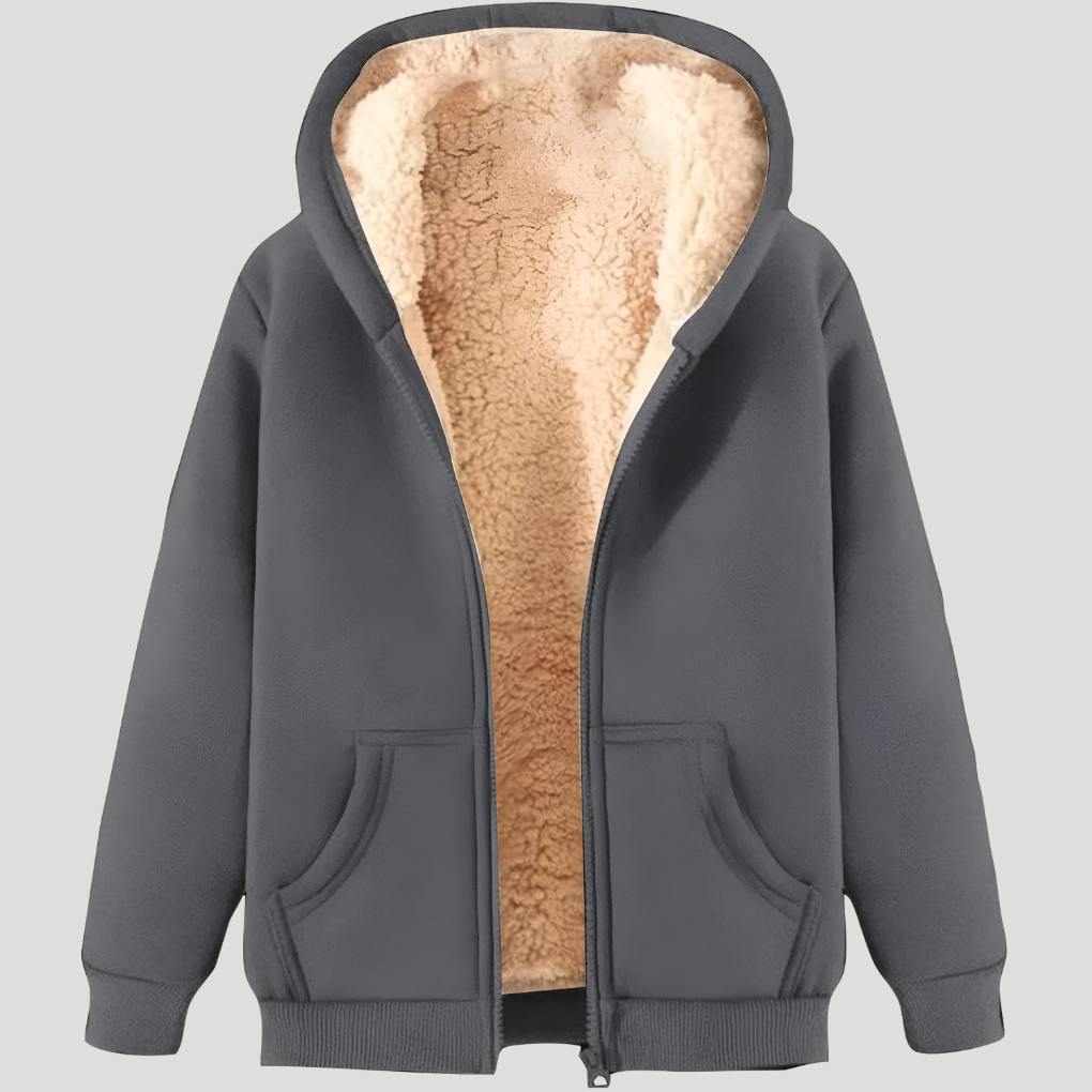 Lämpö fleece-vuorattu talvi huppari takki miehille