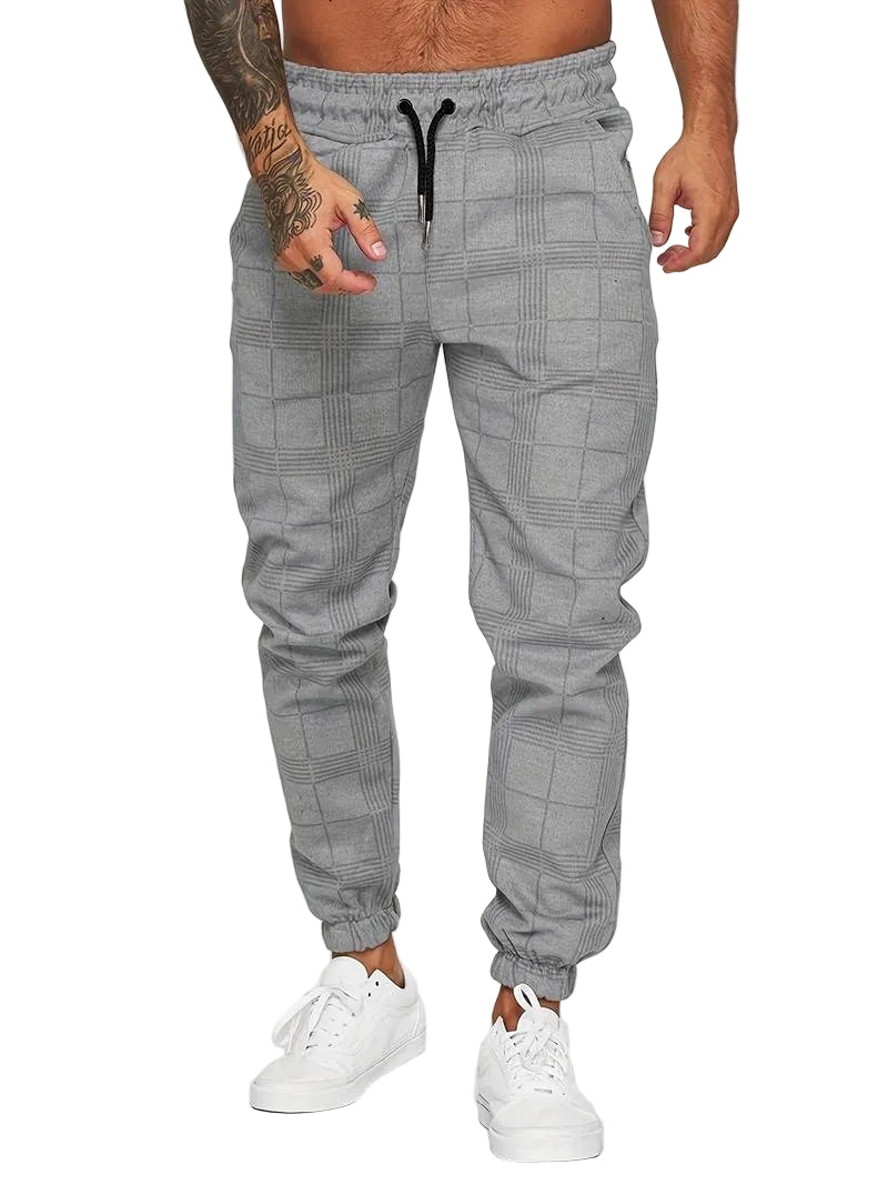 Ruudulliset Slim Fit Joggerit Miehille