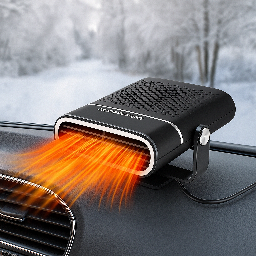 Autolämmitin ja tuulilasin sulatin | 12 V USB kannettava | Musta