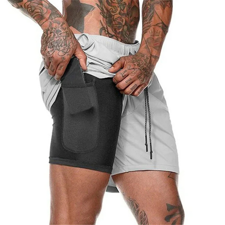 2-in-1 Miesten Urheilushortsit