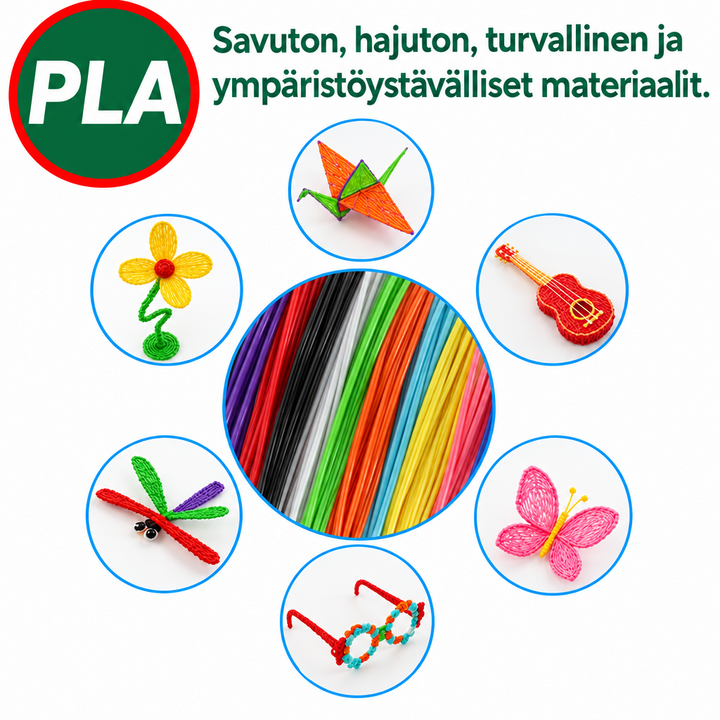 Tee itse -3D-tulostuskynä 200 m PLA-filamenttia, lahja lapsille