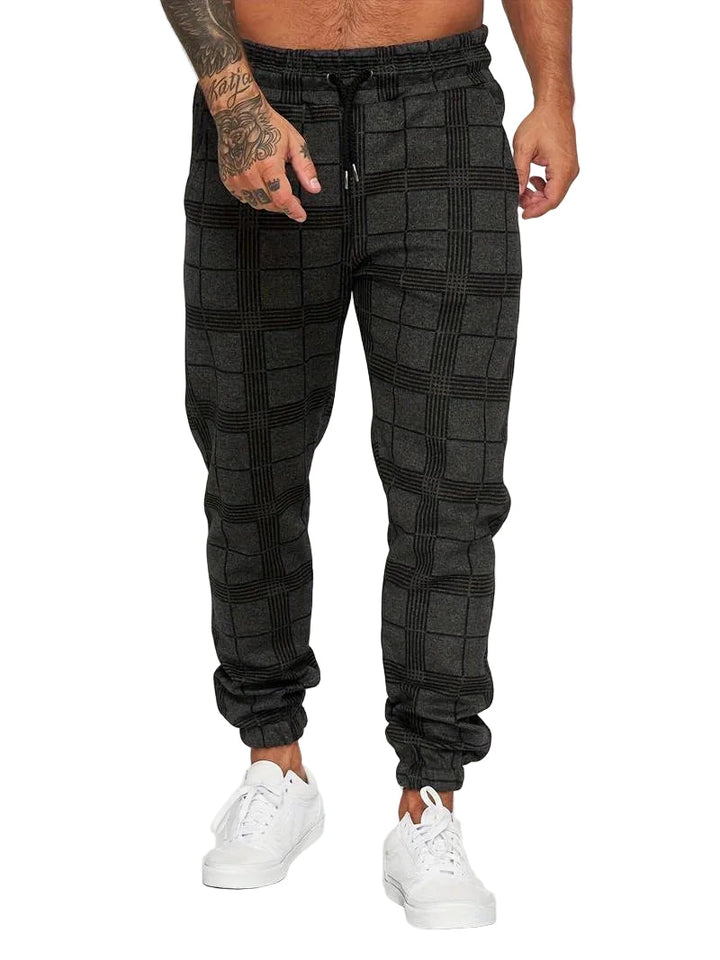 Ruudulliset Slim Fit Joggerit Miehille