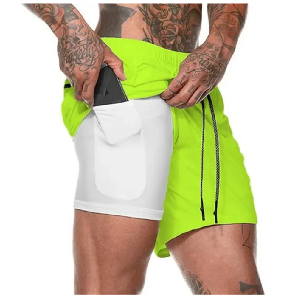 2-in-1 Miesten Urheilushortsit