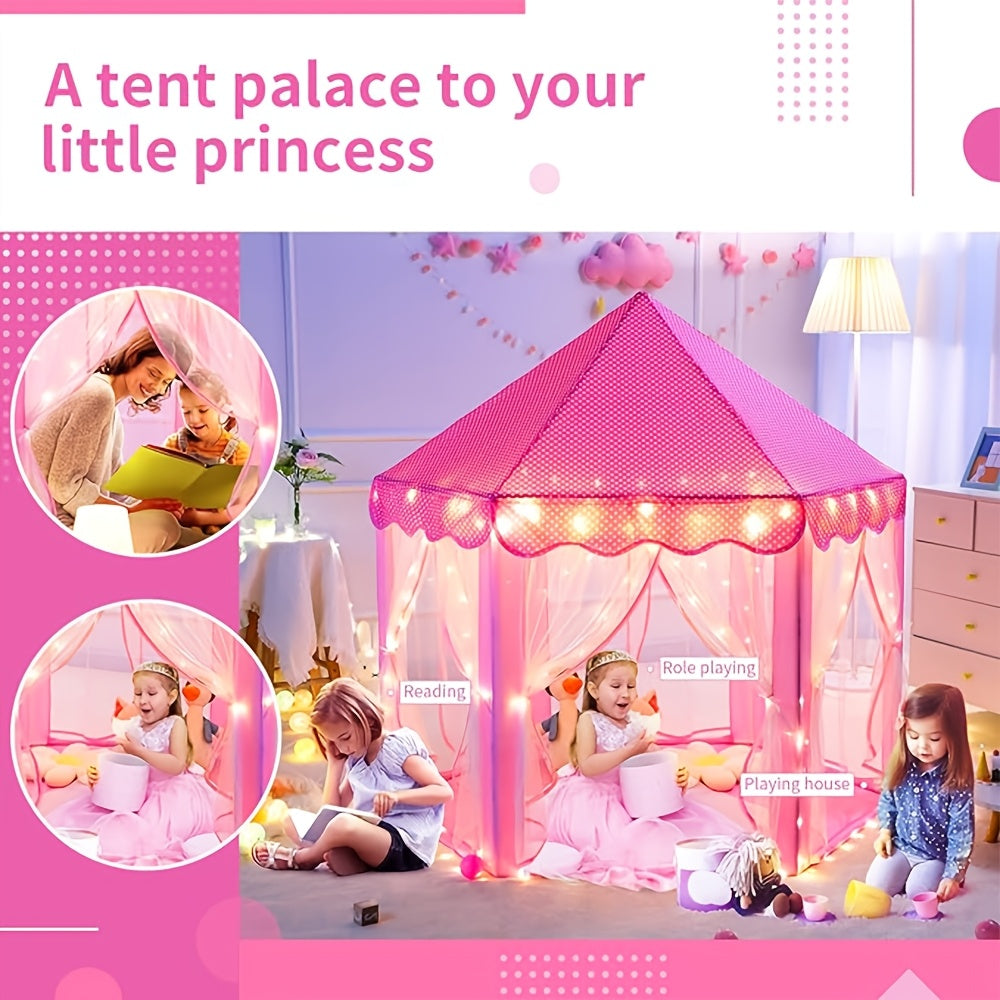 Prinsessaleikkiteltta tähtivalaistuksella – täydellinen sisä- tai ulkoleikkiin