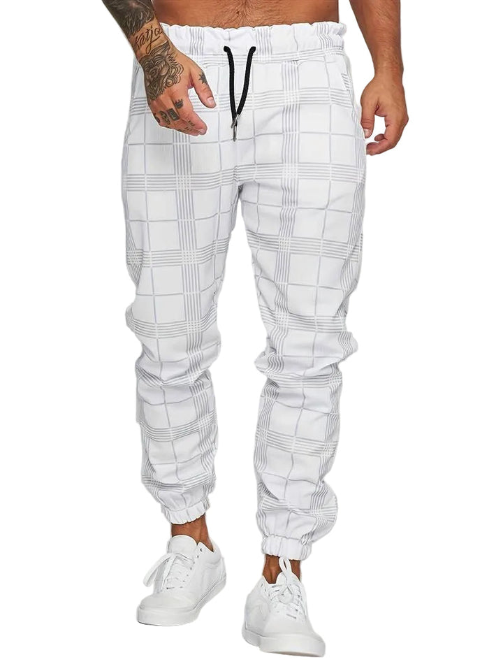 Ruudulliset Slim Fit Joggerit Miehille