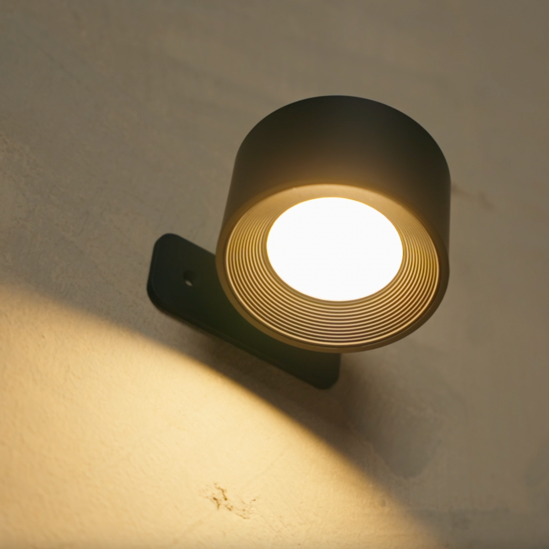 Langaton LED-seinävalaisin 360° kääntyvällä päällä, kosketushimmennin, 3 väriä