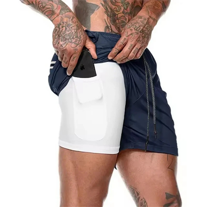 2-in-1 Miesten Urheilushortsit