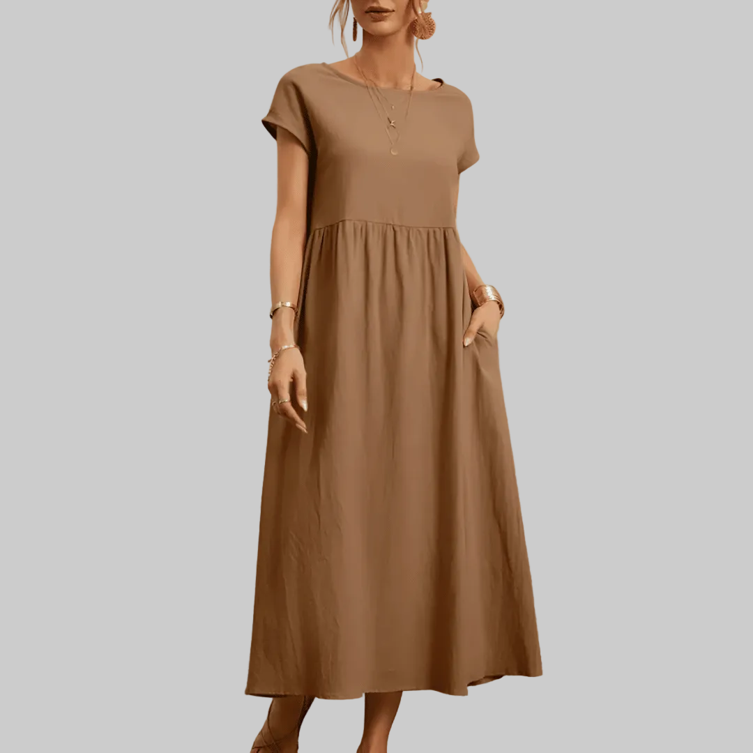 Naisten Vintage Puuvilla Linssi Maxi Mekko