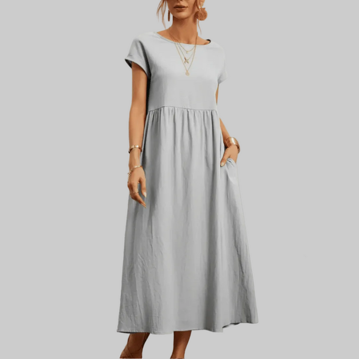 Naisten Vintage Puuvilla Linssi Maxi Mekko