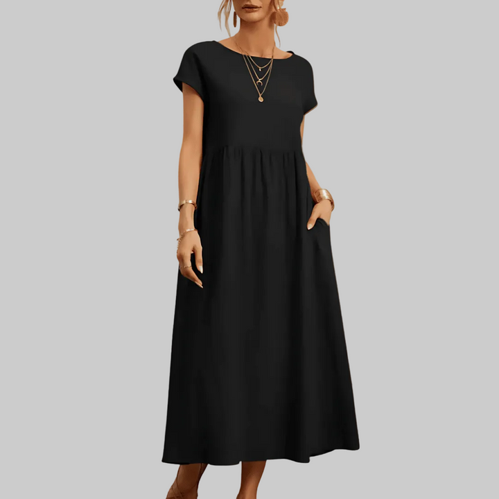 Naisten Vintage Puuvilla Linssi Maxi Mekko