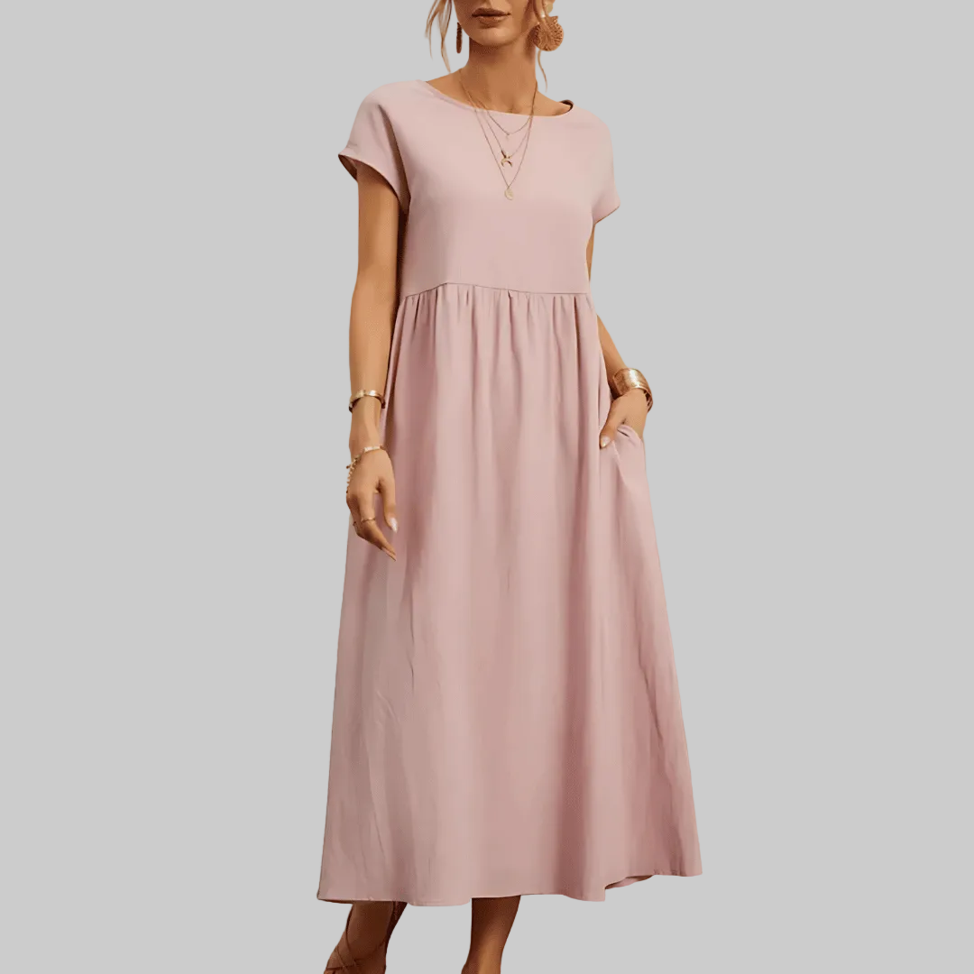 Naisten Vintage Puuvilla Linssi Maxi Mekko
