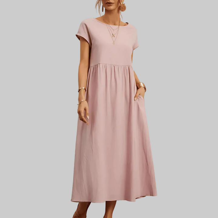 Naisten Vintage Puuvilla Linssi Maxi Mekko