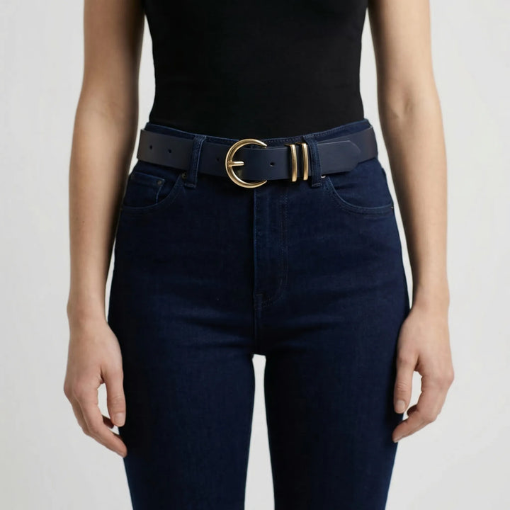 Beltriva - 3-Piece Gold Buckle Waist Belt Set