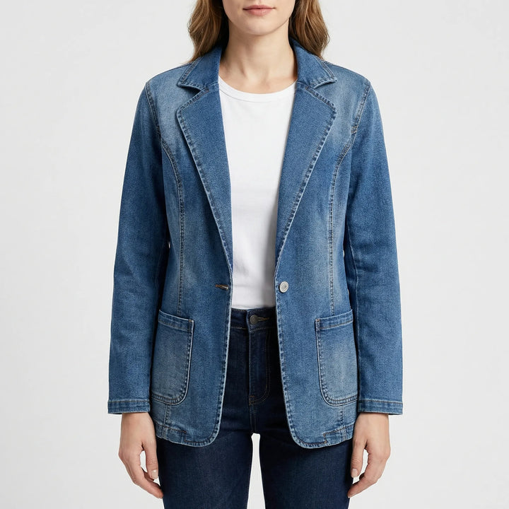 Sovitus Denim Blazer Naisille