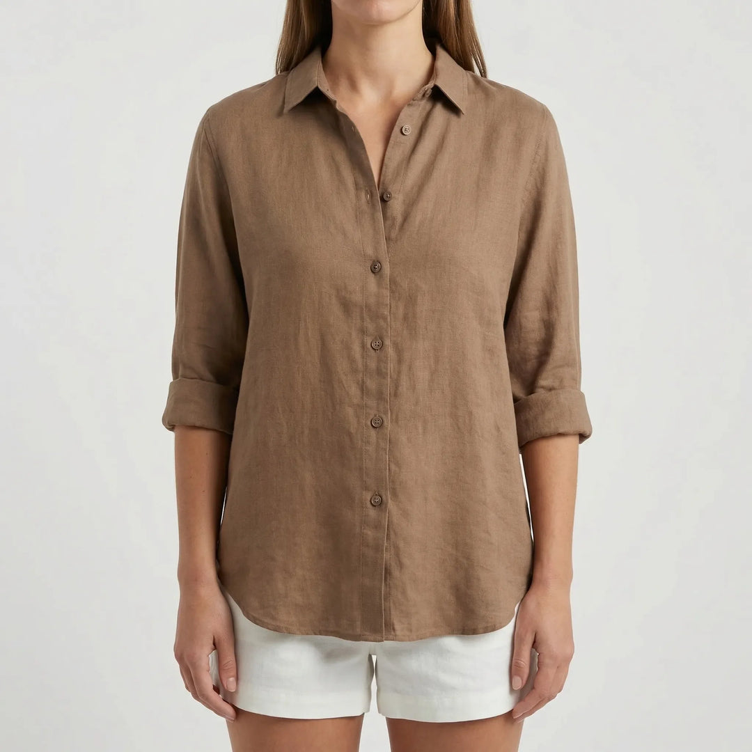 Brentelle - Relaxed Button-Down Long Sleeve Shirt
