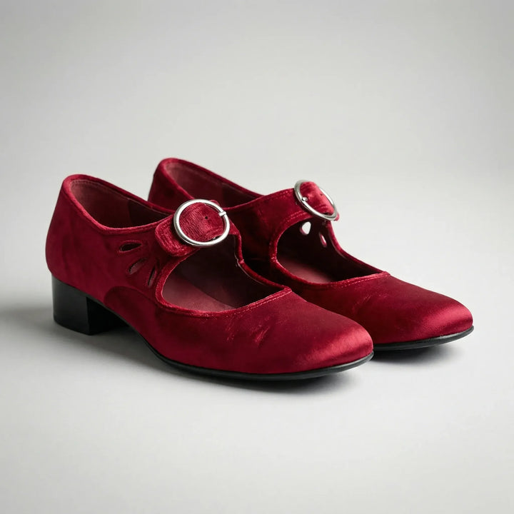 Buckova - Low-Heel Buckle Strap Women's Shoe