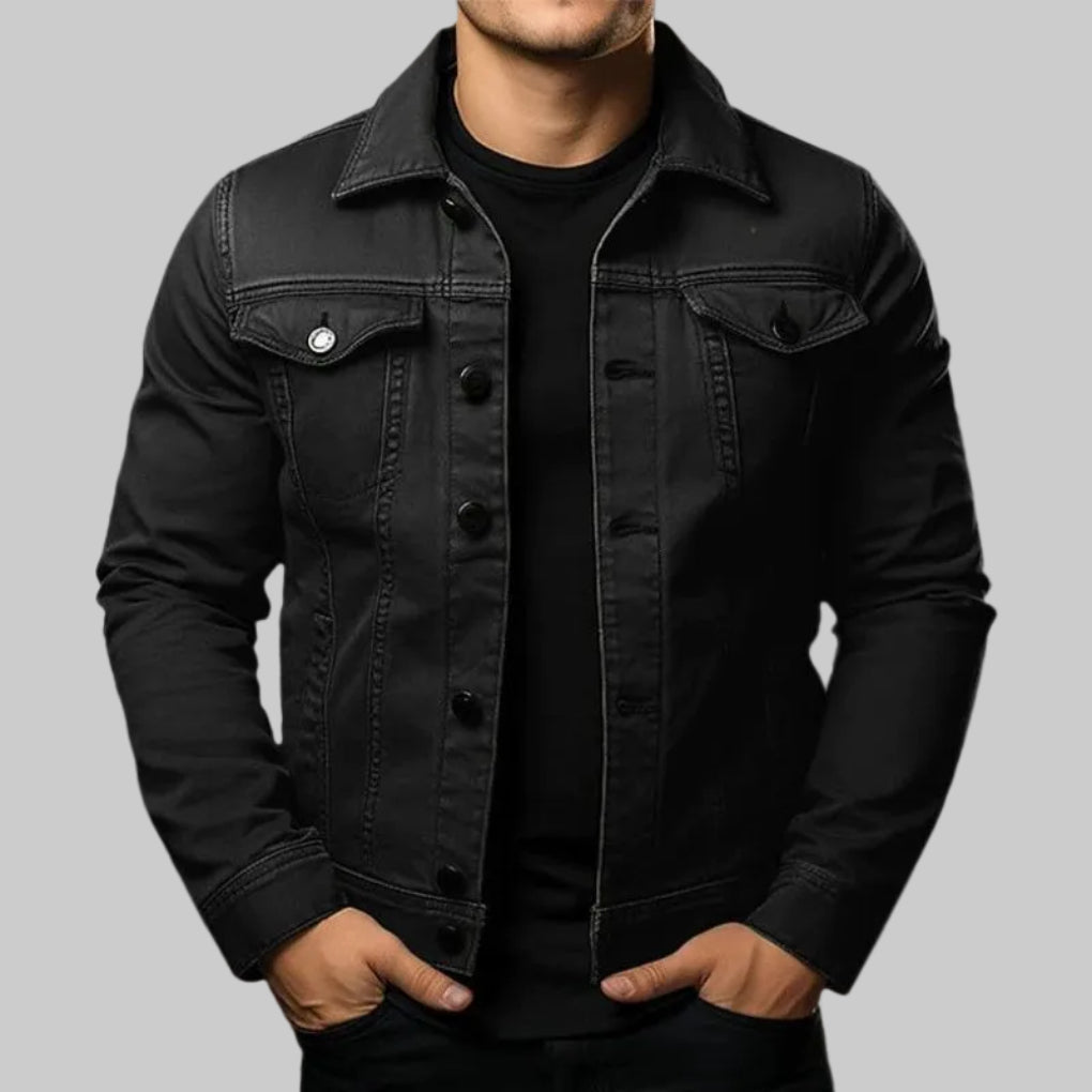 Rento Yksivärinen Denim Takki Miehille
