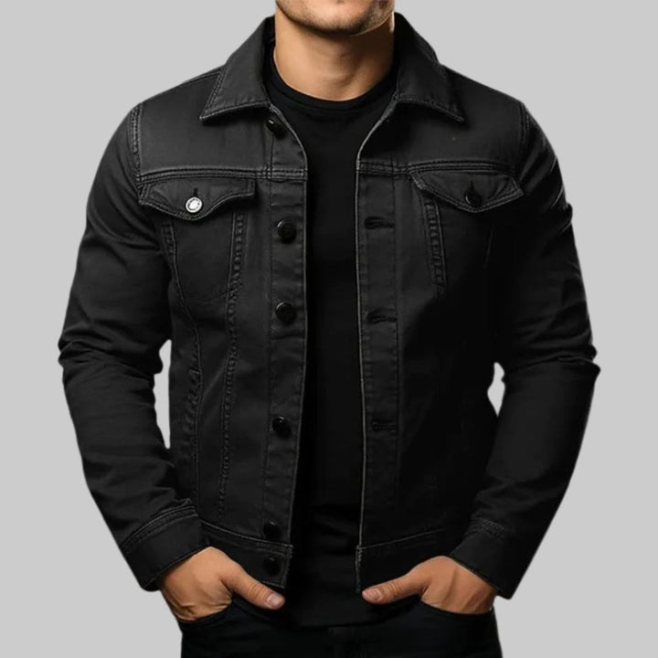 Rento Yksivärinen Denim Takki Miehille
