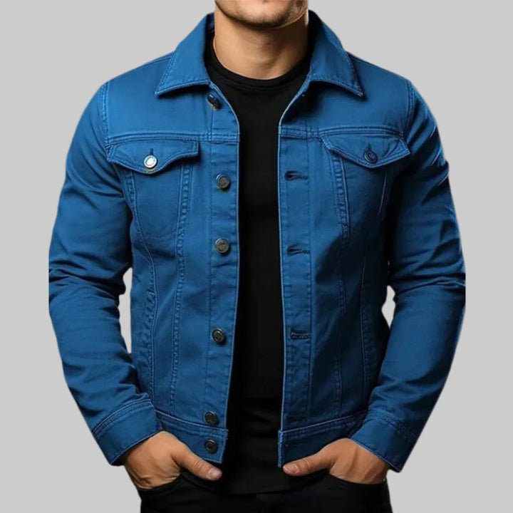 Rento Yksivärinen Denim Takki Miehille