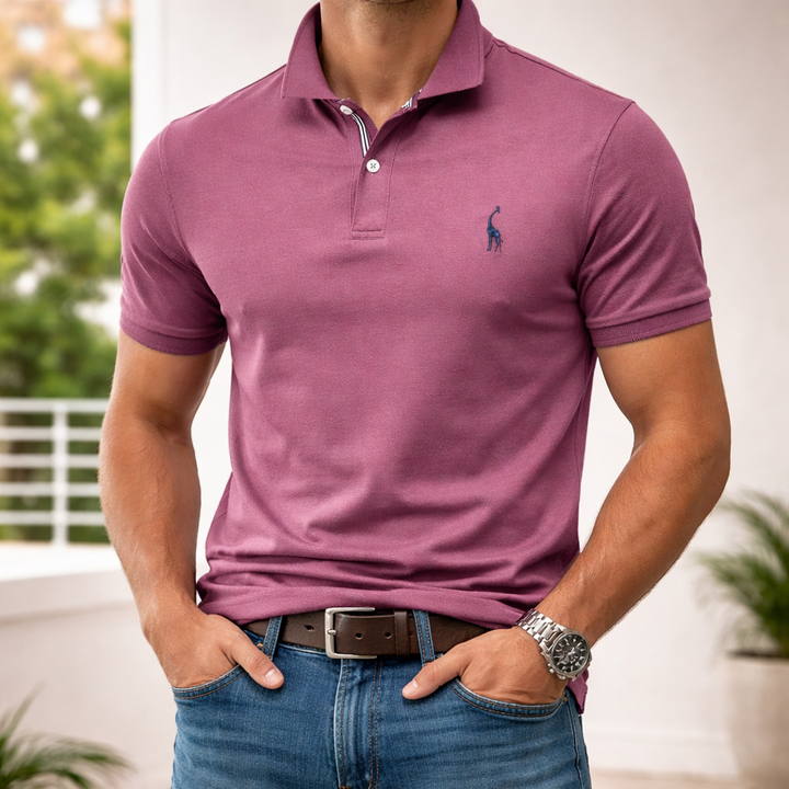 Luxe Puuvilla Polo Miehille Peura Kirjailulla