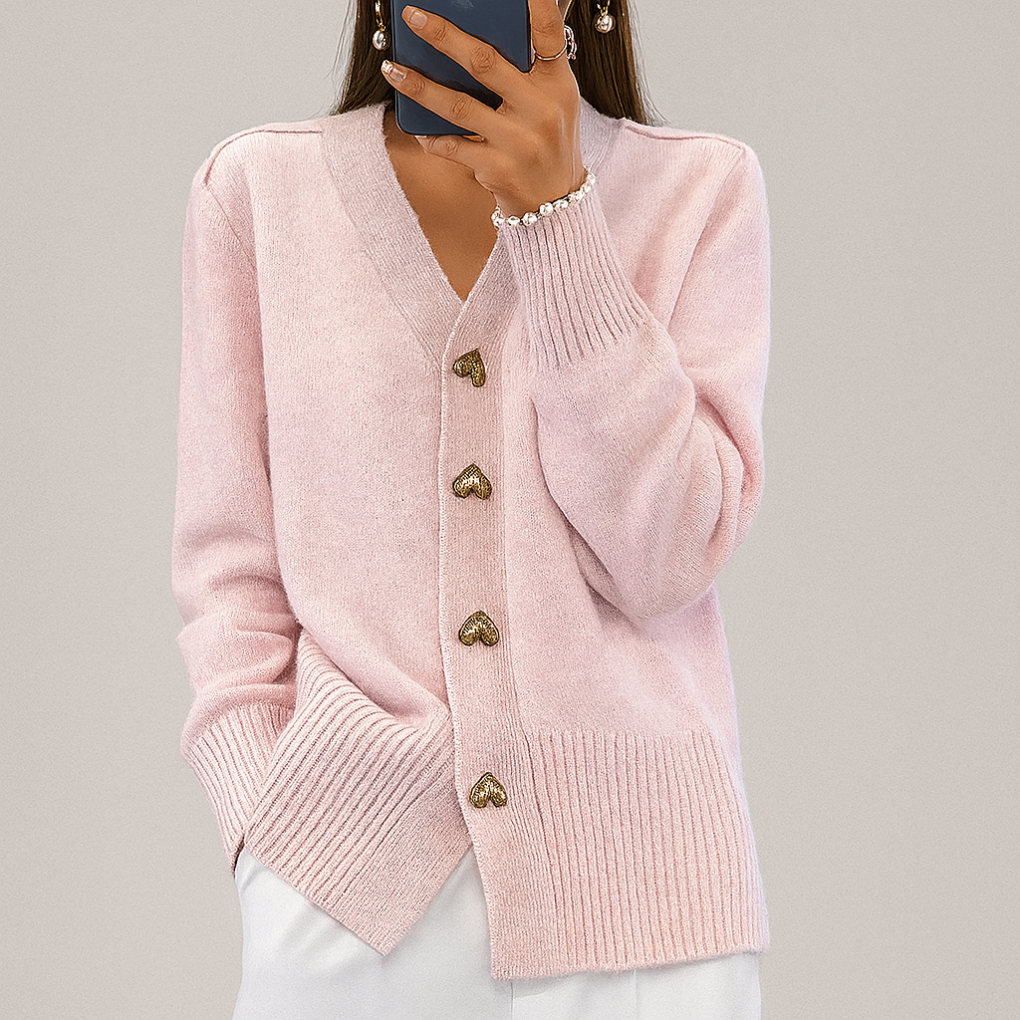 Mukava V-kaula Neule Cardigan Naisille