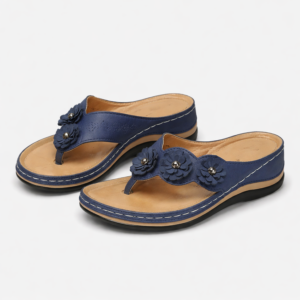 Korkokenkä Flip-Flop Sandaali Kukkakuvioilla
