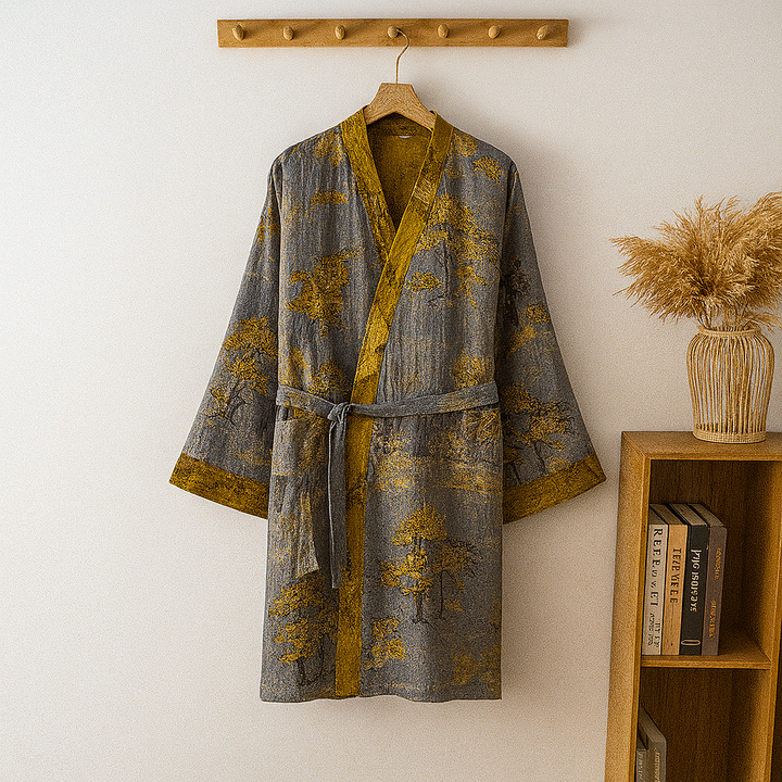 Kevyt Miesten Puuvilla Kimono Viitta