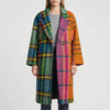 Ruudullinen Colorblock Pitkä Takki