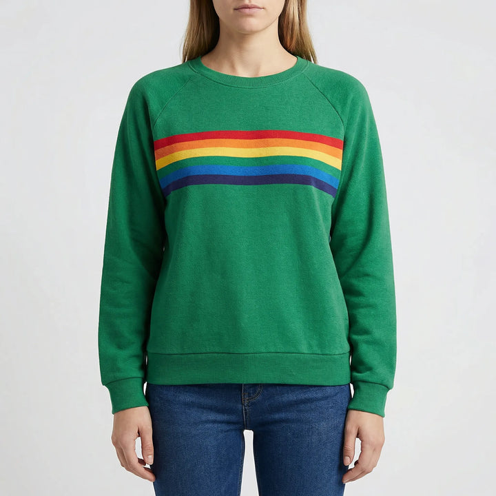 Chromelo - Crew Neck Rainbow Stripe Pullover