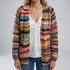 Avoin Edestä Raidallinen Neule Cardigan Naisille
