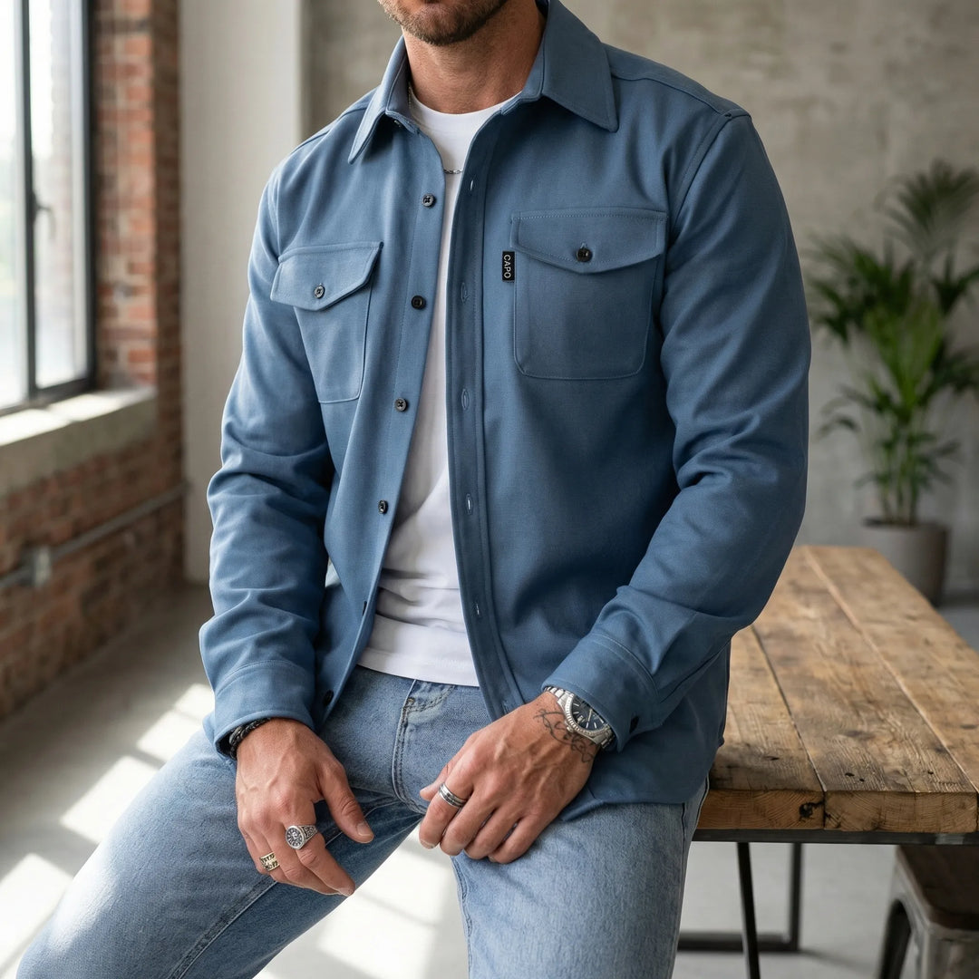Classivo - Long Sleeve Button-Down Chest Pocket Shirt