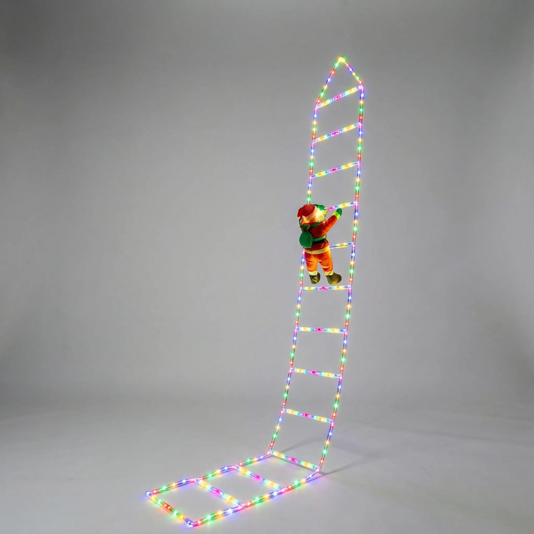 Climblix - Animated LED Ladder Climbing Santa Decoration