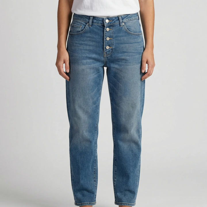 Deniflux - High-Waist Wide-Leg Women's Jeans