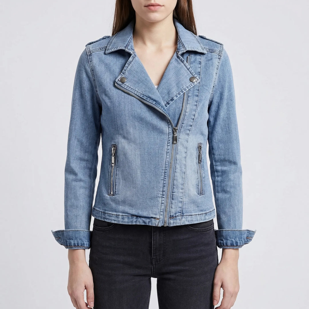 Denivra - Moto-Style Women's Denim Jacket